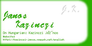 janos kazinczi business card